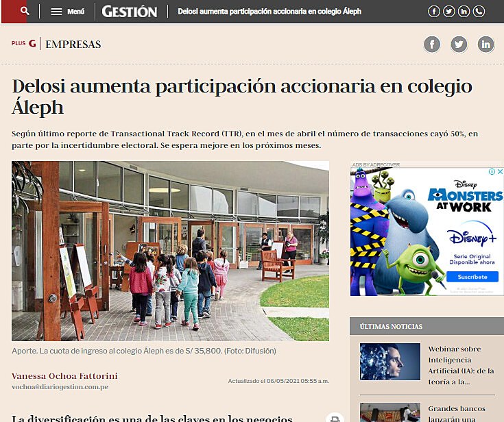 Delosi aumenta participacin accionaria en colegio leph